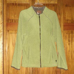 WOOLY BULLY lime green zip-up sweatshirt sz S woman's